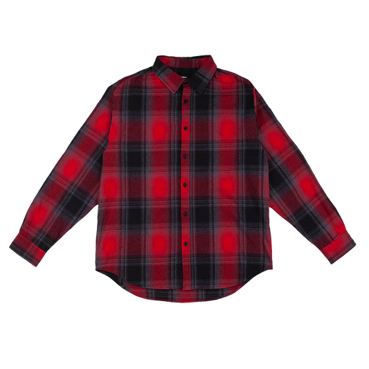 Plaid Flannel Overshirt - Red Black / XS - SHIRTS