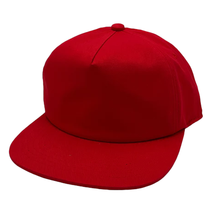 GNV-1040SB - 5 Panels Mid Profile Flat Bill - Red / One Size - CAPS