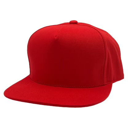 GNV-OTS001P5 - 5 Panels High Profile Flat Bill - Red / One Size - CAPS