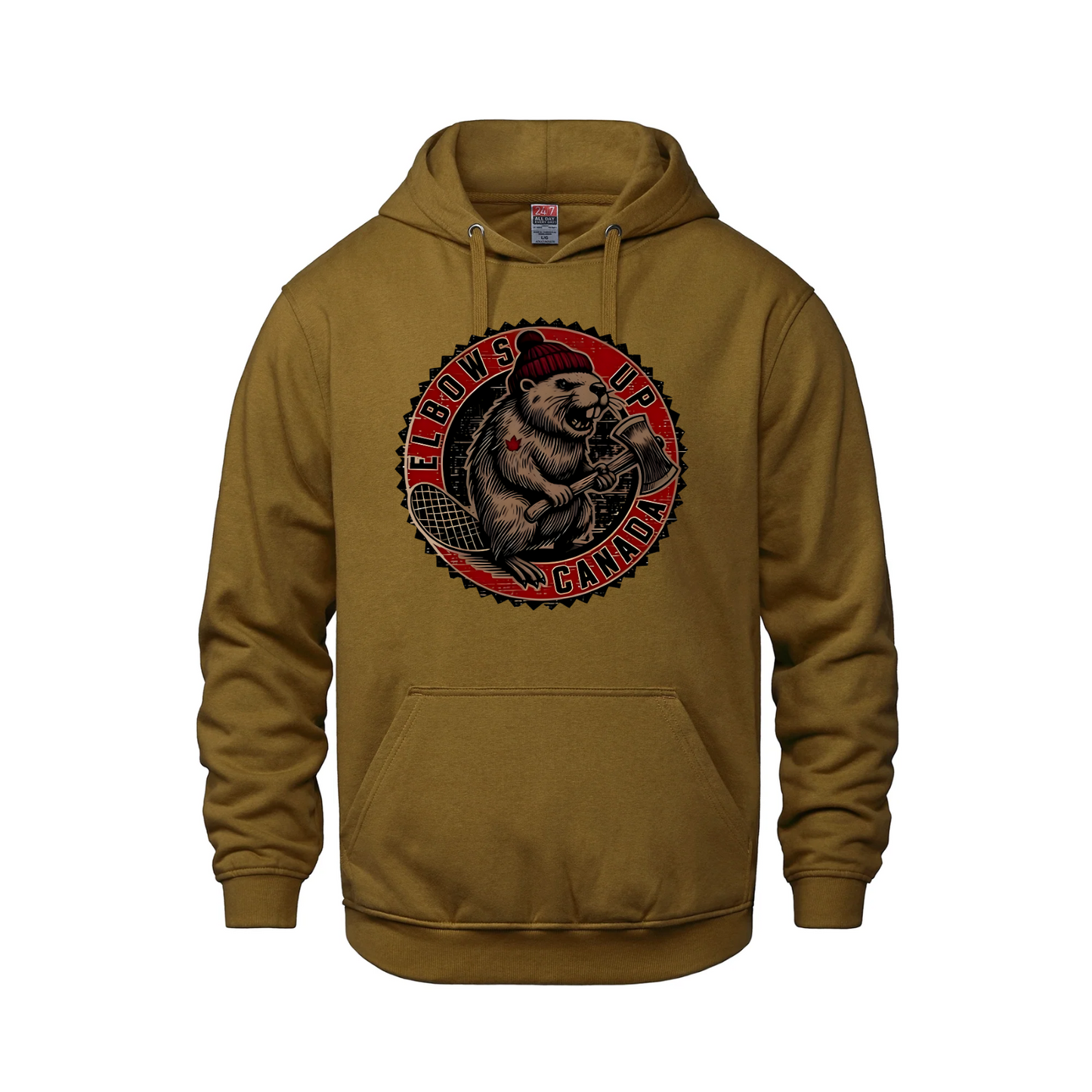 Elbows Up Canada Pullover Hoodie – Featuring the Mighty Beaver!