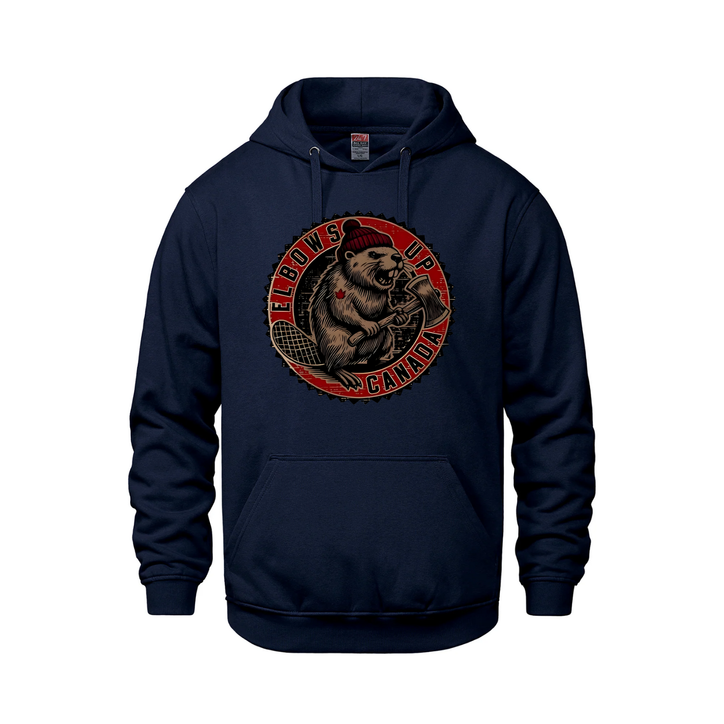 Elbows Up Canada Pullover Hoodie – Featuring the Mighty Beaver!