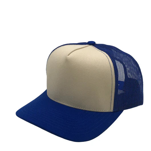 GNV-008M - Premium Pro Style Mesh Trucker Cap - Royal Stone / One Size - CAPS