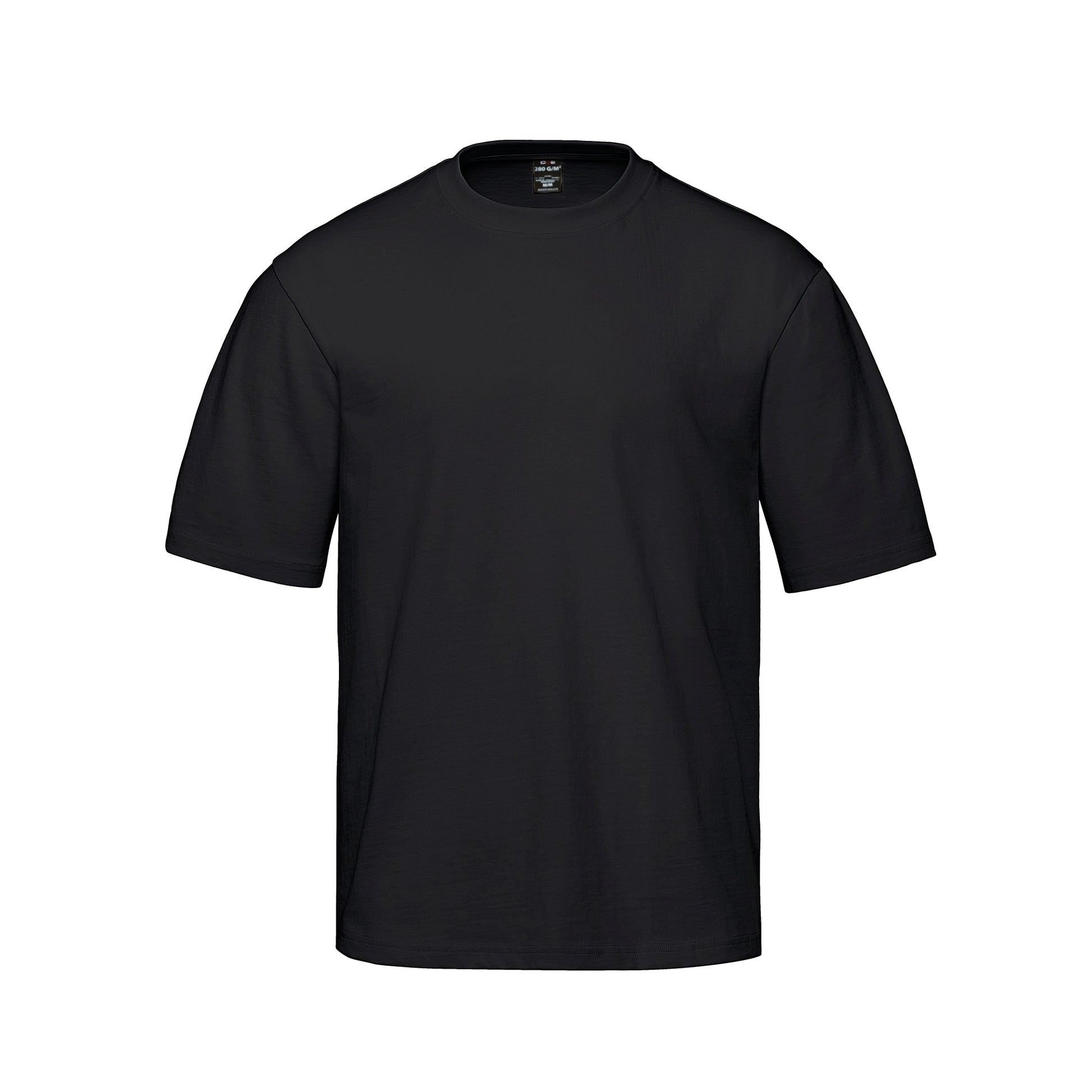 S05280 - Urban - 280GSM Heavyweight Drop Shoulder Cotton T-Shirt - Black / XS