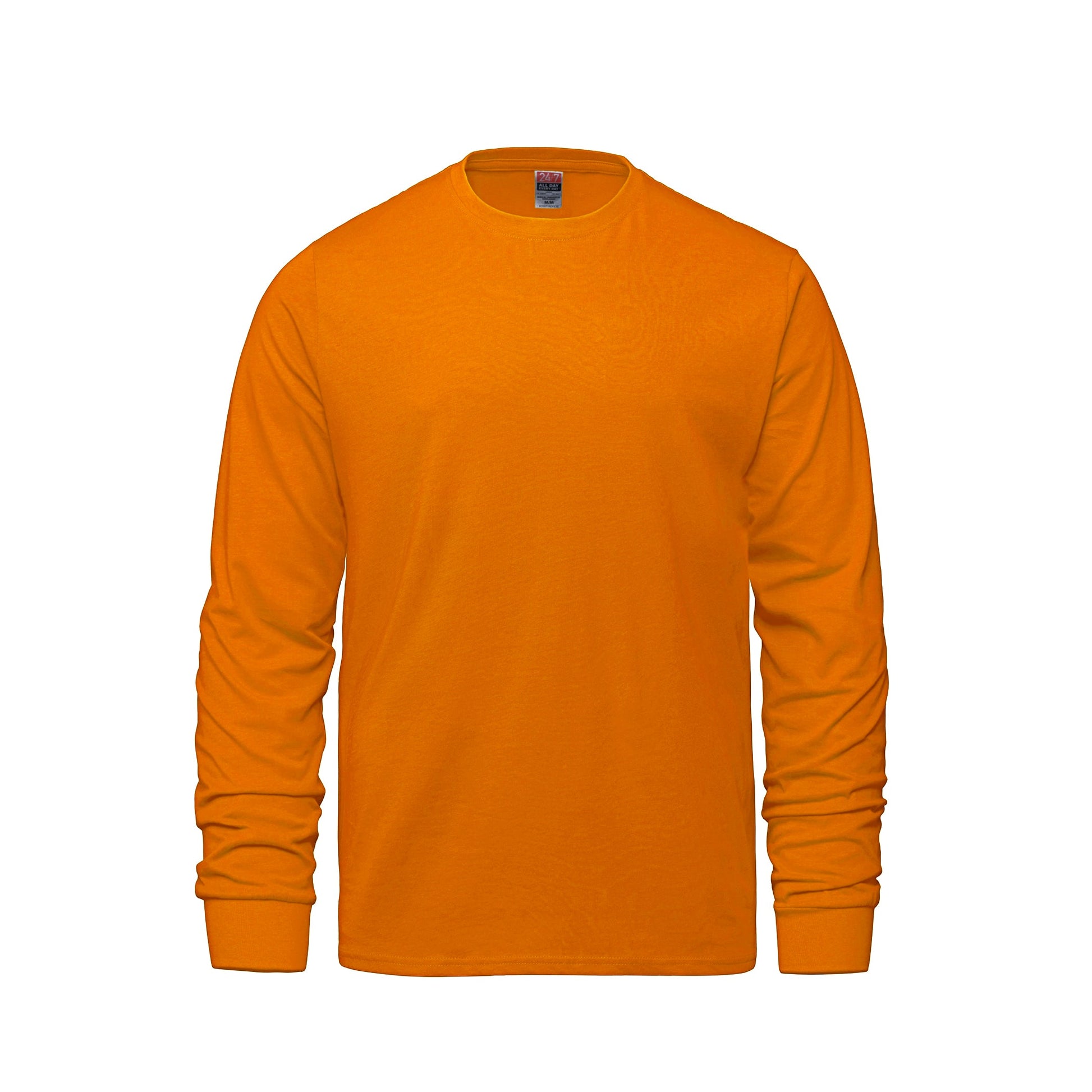 S05615 - Breeze - Adult RING SPUN Combed Cotton Long Sleeve Crewneck T-Shirt - Orange / S