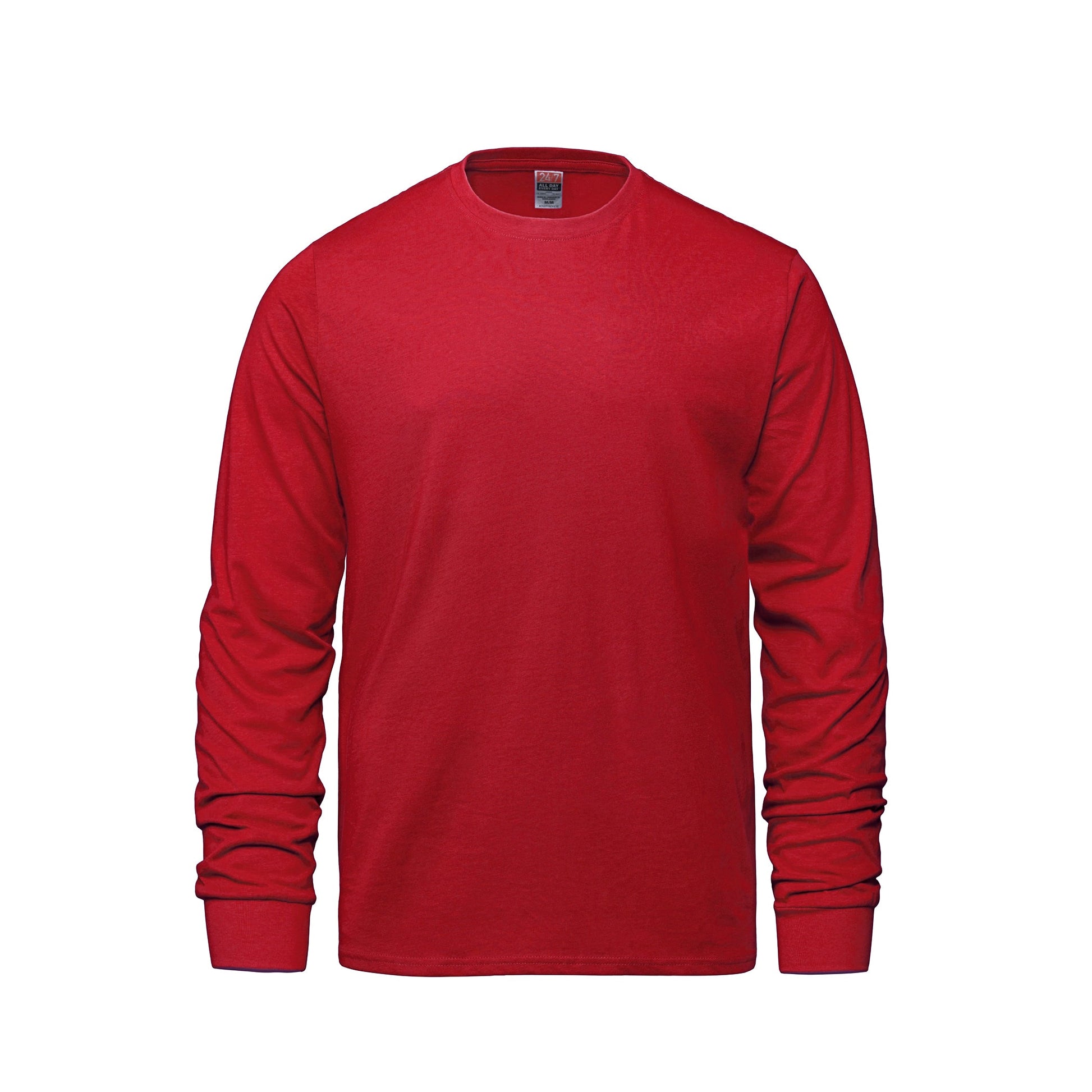 S05615 - Breeze - Adult RING SPUN Combed Cotton Long Sleeve Crewneck T-Shirt - Red / S