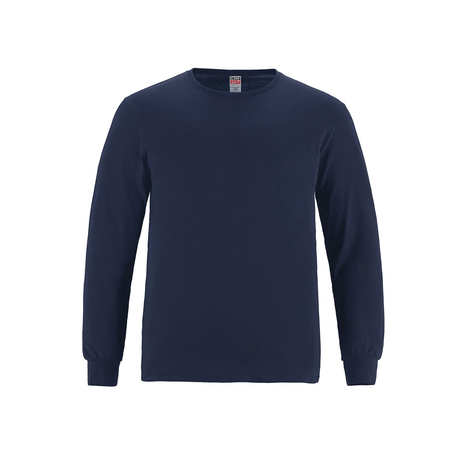 S5615Y - Breeze - Youth RING SPUN Combed Cotton Long Sleeve Crewneck T-Shirt - Navy / XS