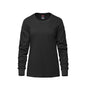 S05616 - Breeze - Ladies RING SPUN Combed Cotton Long Sleeve Crewneck T-Shirt - Black / XS