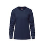 S05616 - Breeze - Ladies RING SPUN Combed Cotton Long Sleeve Crewneck T-Shirt - Navy / XS