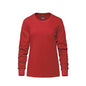 S05616 - Breeze - Ladies RING SPUN Combed Cotton Long Sleeve Crewneck T-Shirt - Red / XS