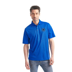 Blue short-sleeved pique mesh polo shirt from S05735 Ace Men’s Pique Mesh Polo with cart button