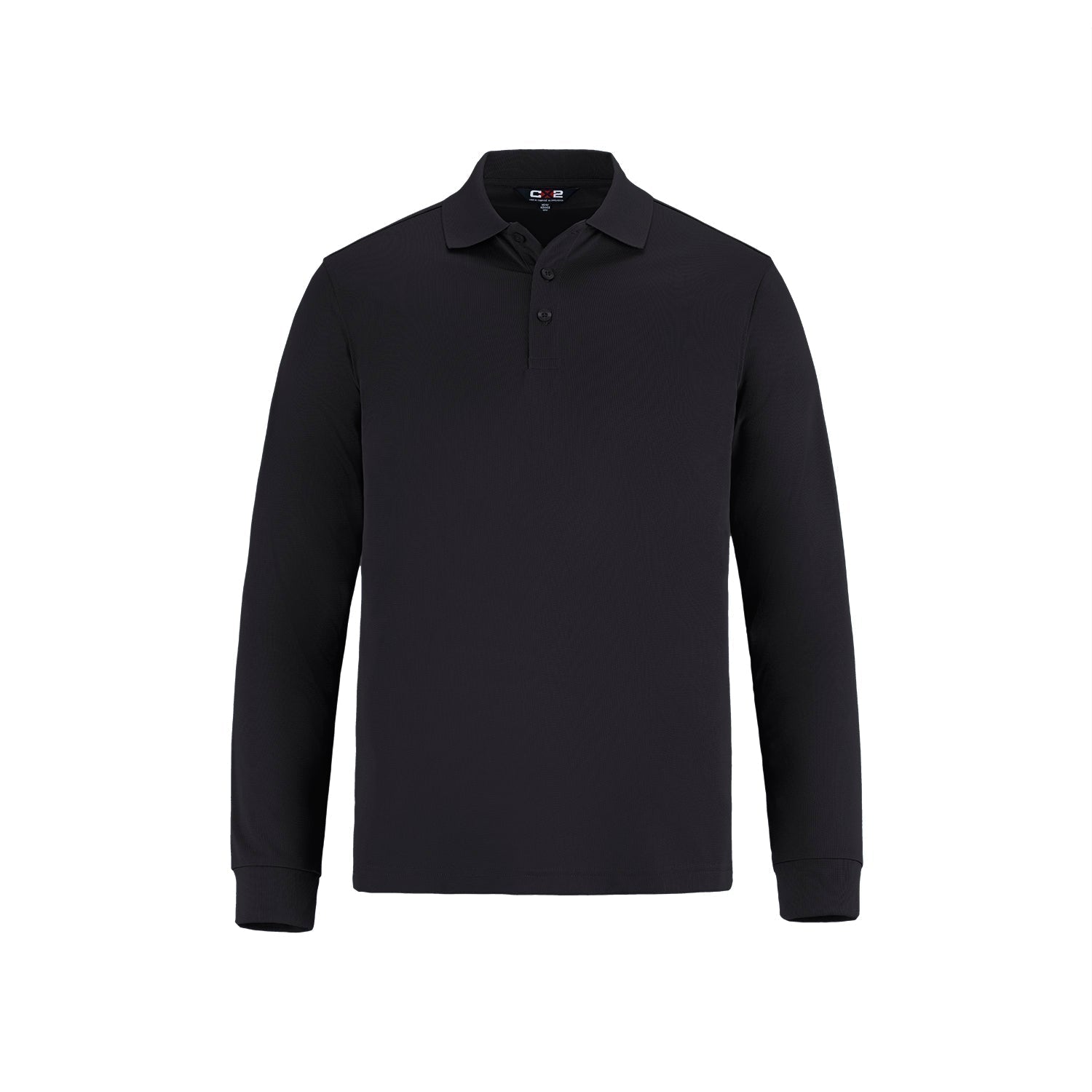 S05737 - Birdie - Men’s Long Sleeve Pique Mesh Polo - Black / S - Polos