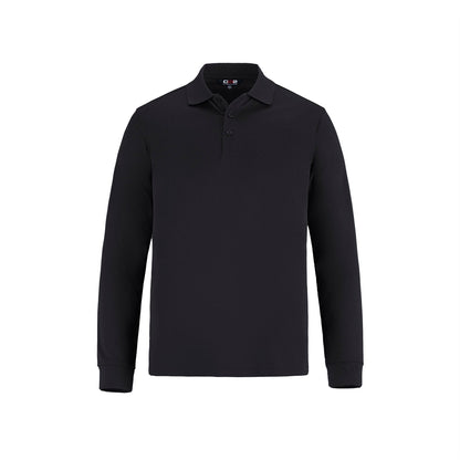 S05737 - Birdie - Men’s Long Sleeve Pique Mesh Polo - Black / S - Polos