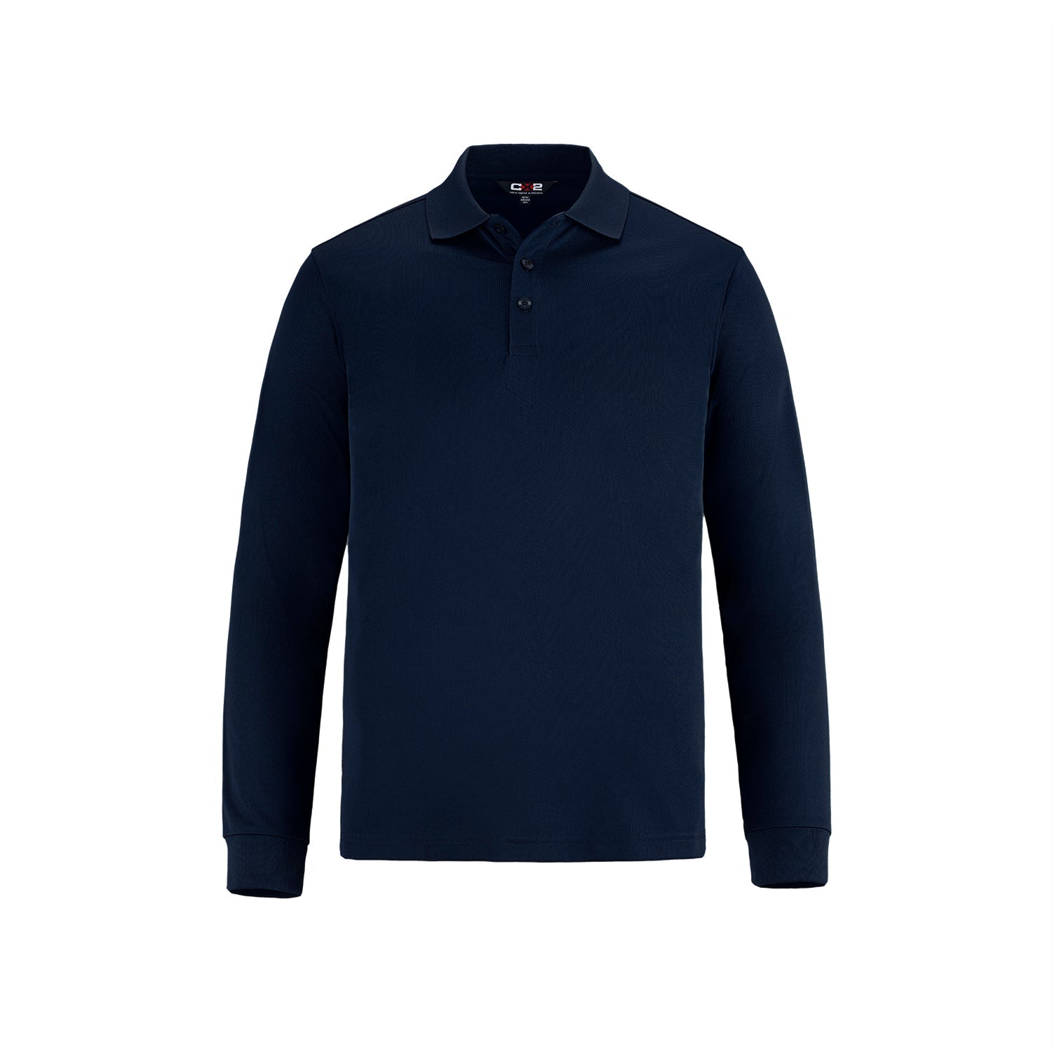S05737 - Birdie - Men’s Long Sleeve Pique Mesh Polo - Navy / S - Polos