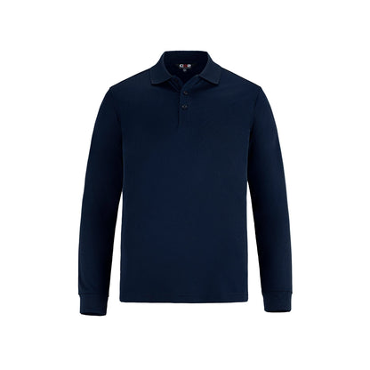 S05737 - Birdie - Men’s Long Sleeve Pique Mesh Polo - Navy / S - Polos