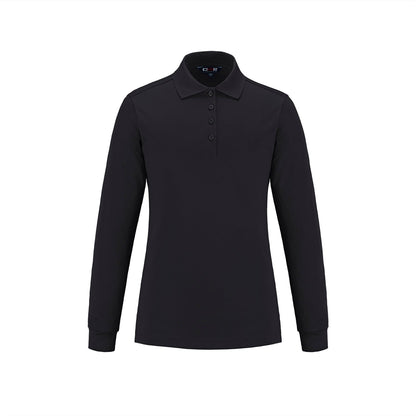 S05738 - Birdie - Ladies Long Sleeve Pique Mesh Polo - Black / XS - Polos