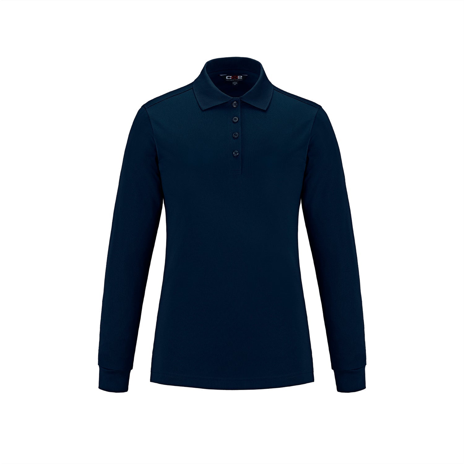 S05738 - Birdie - Ladies Long Sleeve Pique Mesh Polo - Navy / XS - Polos