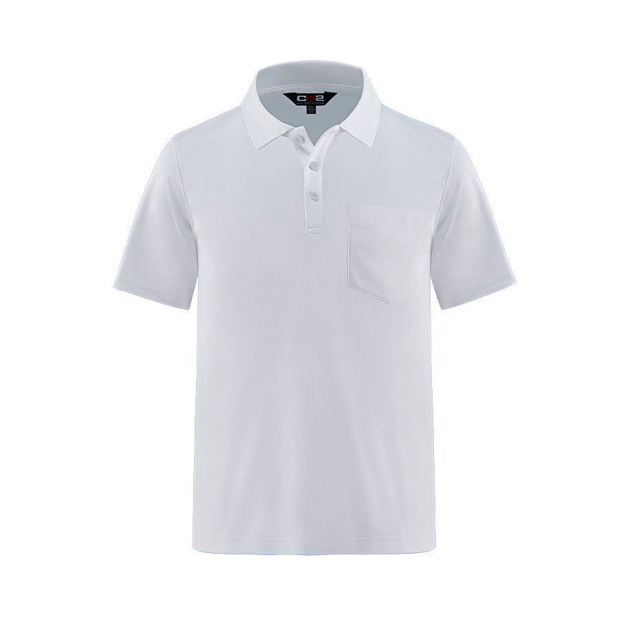 S05745 - Caddy - Men’s Pique Mesh Polo w/ Pocket - White / S - Polos
