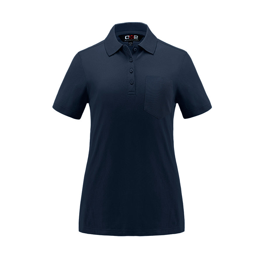 S05746 - Caddy - Ladies Pique Mesh Polo w/ Pocket - Navy / XS - Polos