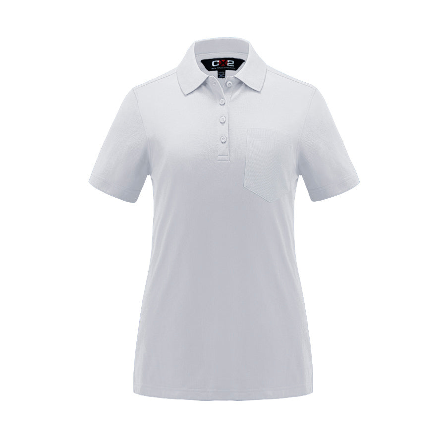 S05746 - Caddy - Ladies Pique Mesh Polo w/ Pocket - White / XS - Polos