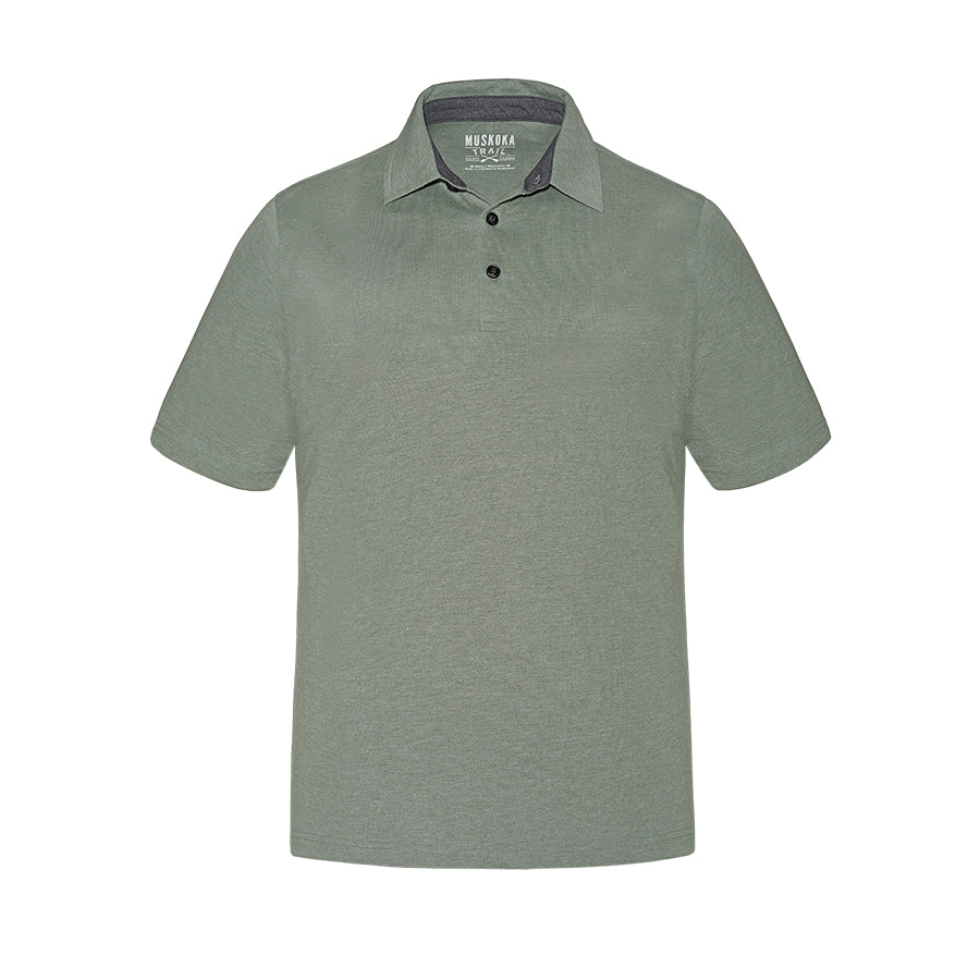 S05750 - Fairway - Men’s Cotton/Poly Jersey Polo - Melange Fatigue Green / S / Polos