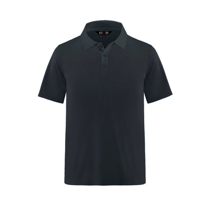 S05785 - Elite - Men’s Cotton/Poly/Spandex Pique Polo - Black / S - Polos