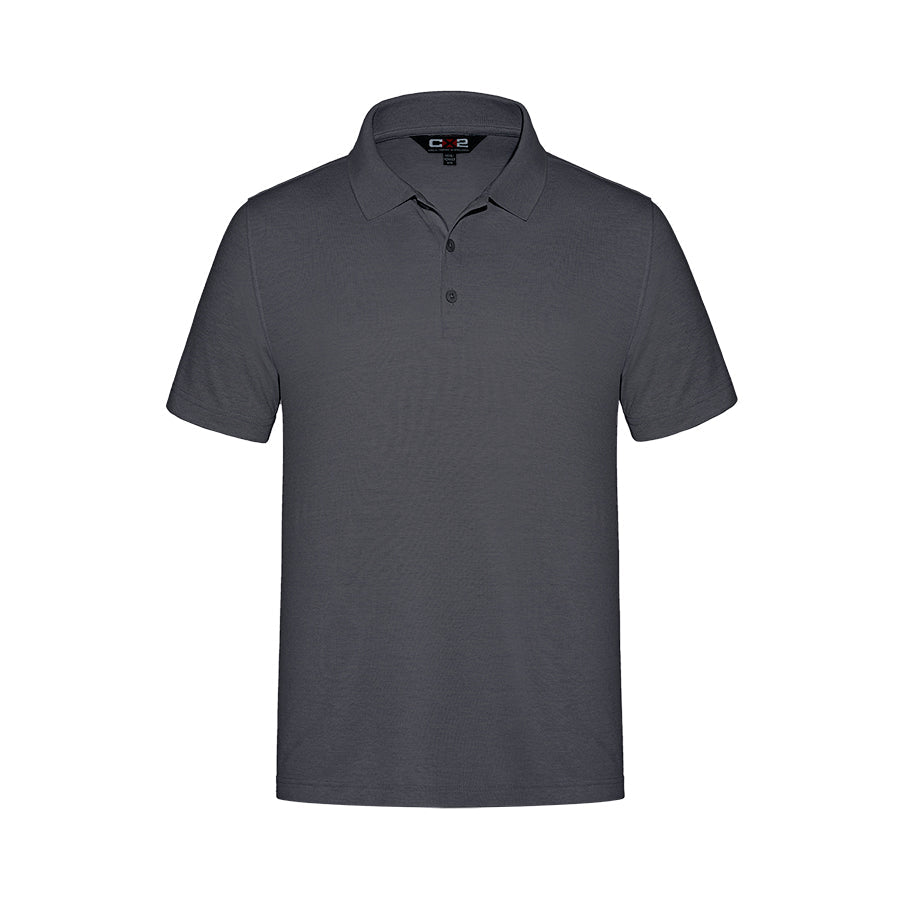 S05785 - Elite - Men’s Cotton/Poly/Spandex Pique Polo - Charcoal Heather / S - Polos