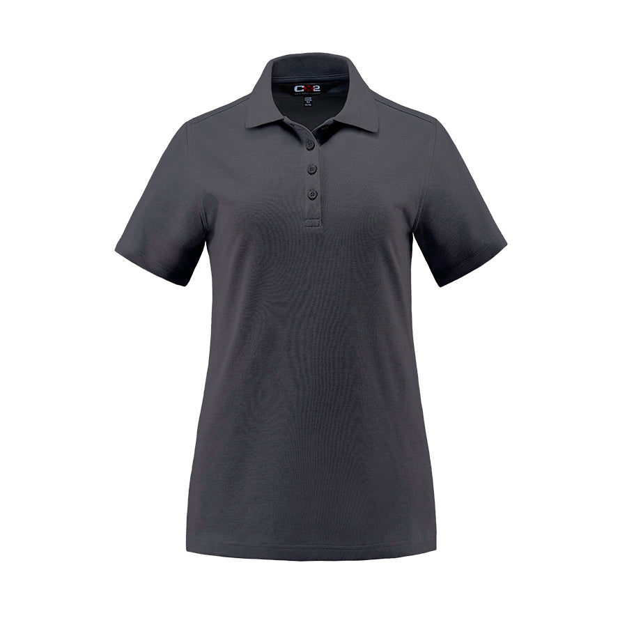 S05786 - Elite - Ladies Cotton/Poly/Spandex Polo - Charcoal Heather / XS - Polos