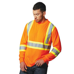 Orange long-sleeve reflective safety shirt shown for S05948 Beacon Hi-Vis T-Shirt