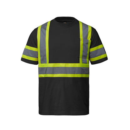 S05990 - Optimum - Cotton Hi-Vis T-Shirt - Black / XS