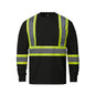 S05995 - Paramount - Cotton Long Sleeve Hi-Vis T-Shirt - Black / XS
