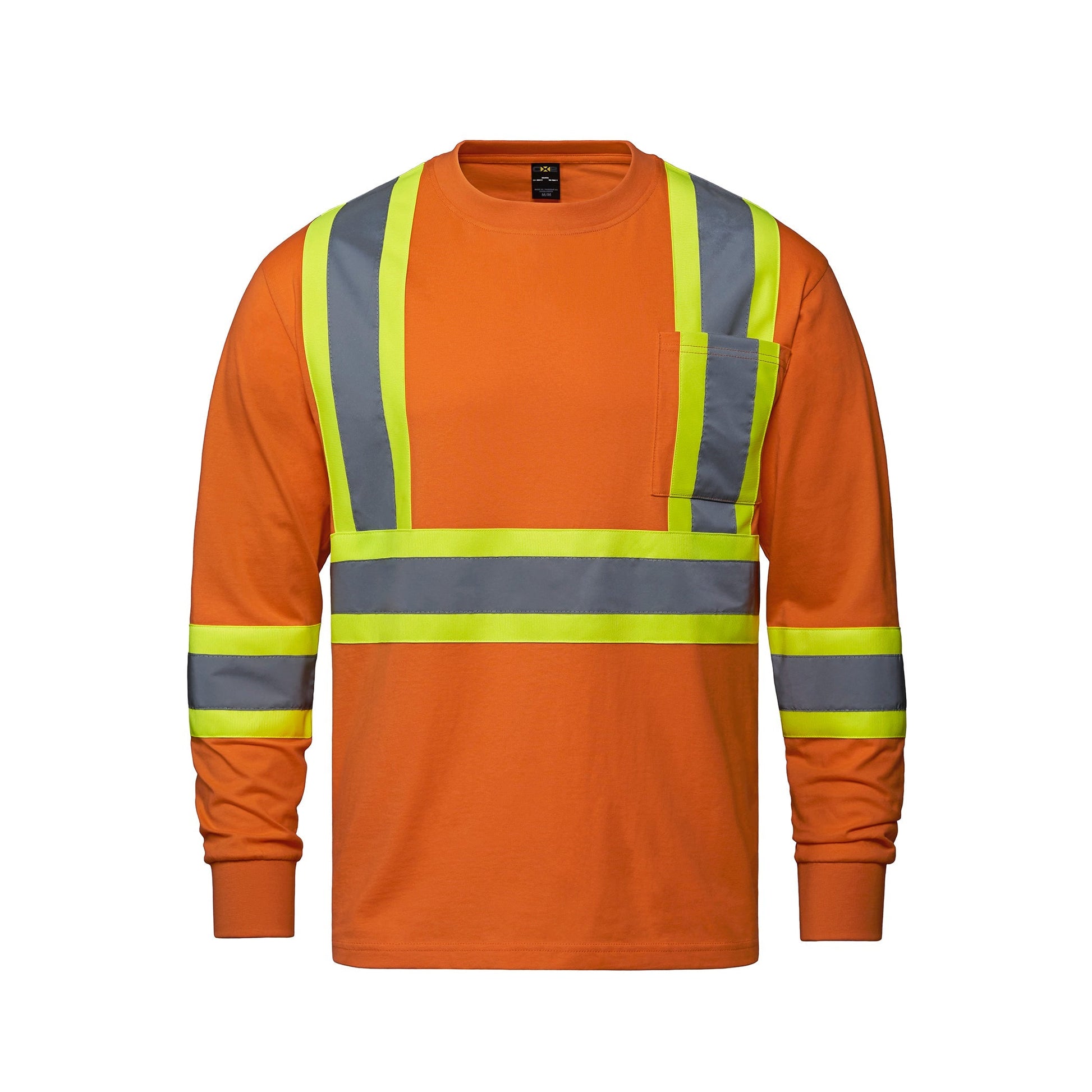 S05995 - Paramount - Cotton Long Sleeve Hi-Vis T-Shirt - Orange / XS