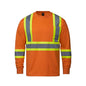 S05995 - Paramount - Cotton Long Sleeve Hi-Vis T-Shirt - Orange / XS