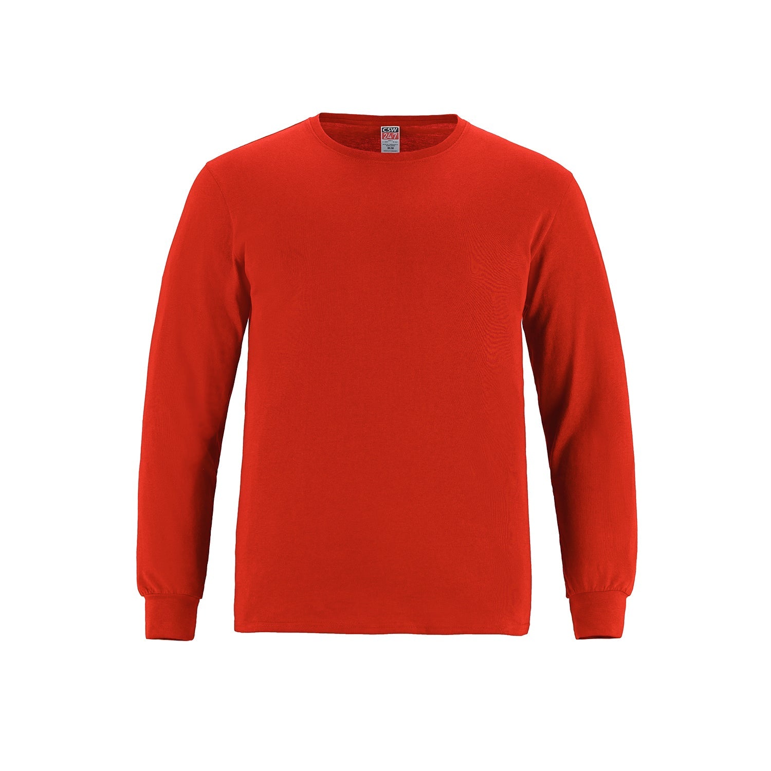 S5615Y - Breeze - Youth RING SPUN Combed Cotton Long Sleeve Crewneck T-Shirt - Red / XS