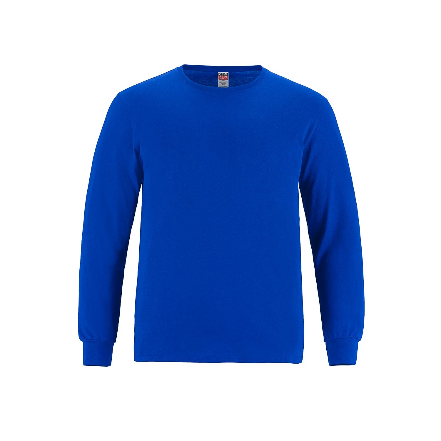 S5615Y - Breeze - Youth RING SPUN Combed Cotton Long Sleeve Crewneck T-Shirt - Royal / XS