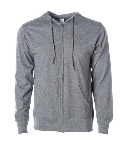 SS150JZ - Lightweight Jersey Zip Hood - Gunmetal Heather / XS - ZIPS