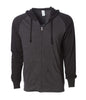SS155RJZ - Lightweight Jersey Raglan Zip Hood - Charcoal Heather Black / XS - CLOSE