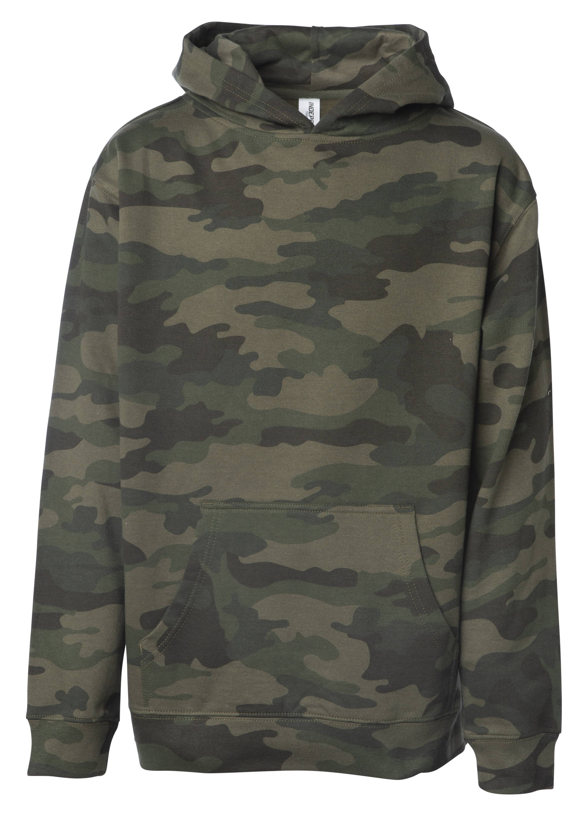 SS4001Y - Youth Midweight Pullover Hooded Sweatshirt - Forest Camo / S - HOODIES