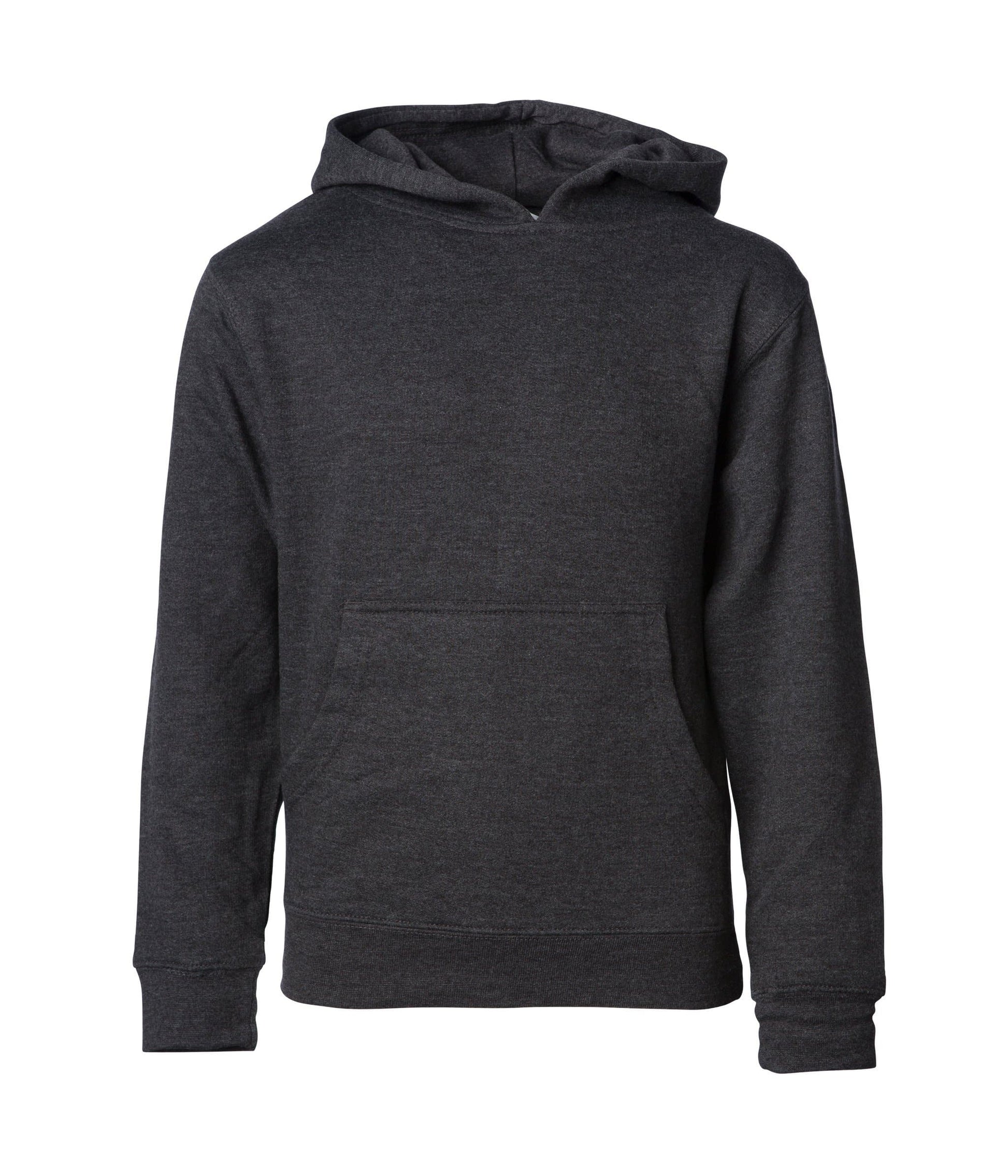 SS4001Y - Youth Midweight Pullover Hooded Sweatshirt - Charcoal Heather / S - HOODIES