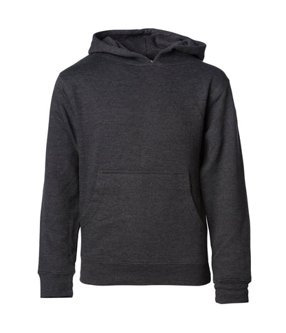 SS4001Y - Youth Midweight Pullover Hooded Sweatshirt - Charcoal Heather / S - HOODIES
