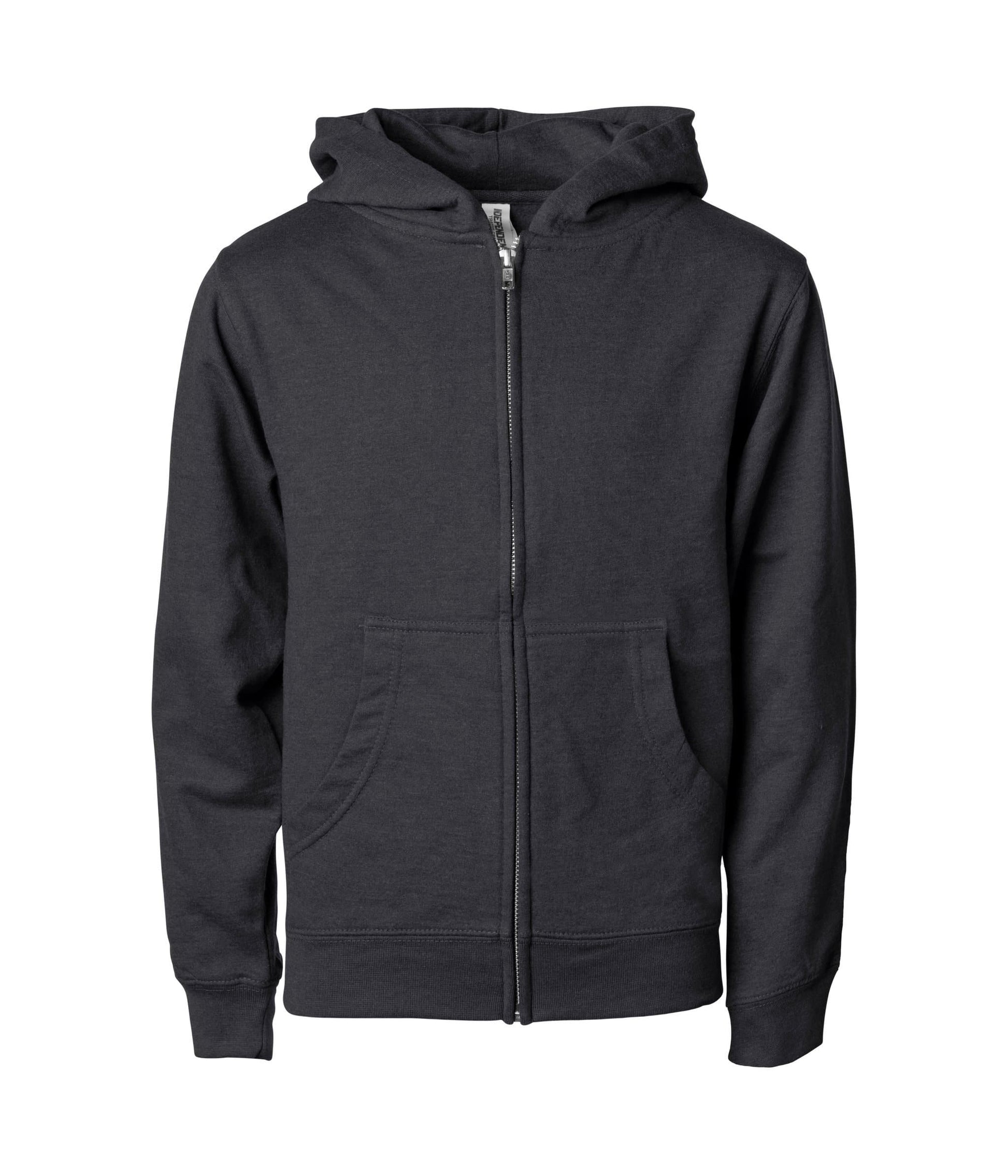 SS4001YZ - Youth Midweight Zip Hooded Sweatshirt - Charcoal Heather / S - ZIPS