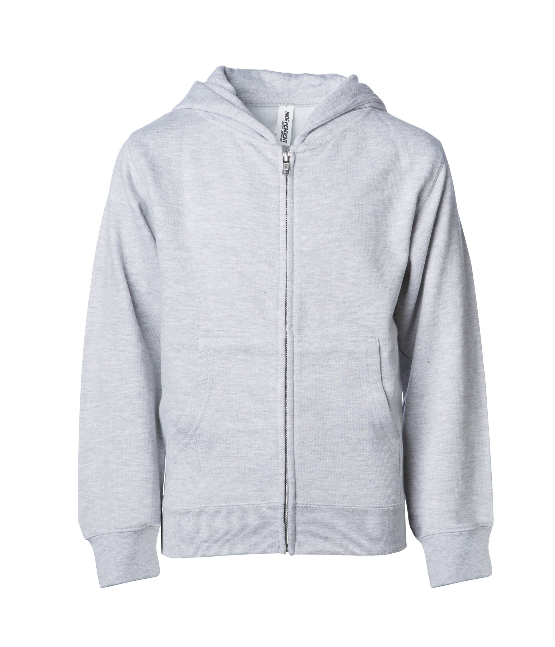 SS4001YZ - Youth Midweight Zip Hooded Sweatshirt - Grey Heather / S - ZIPS