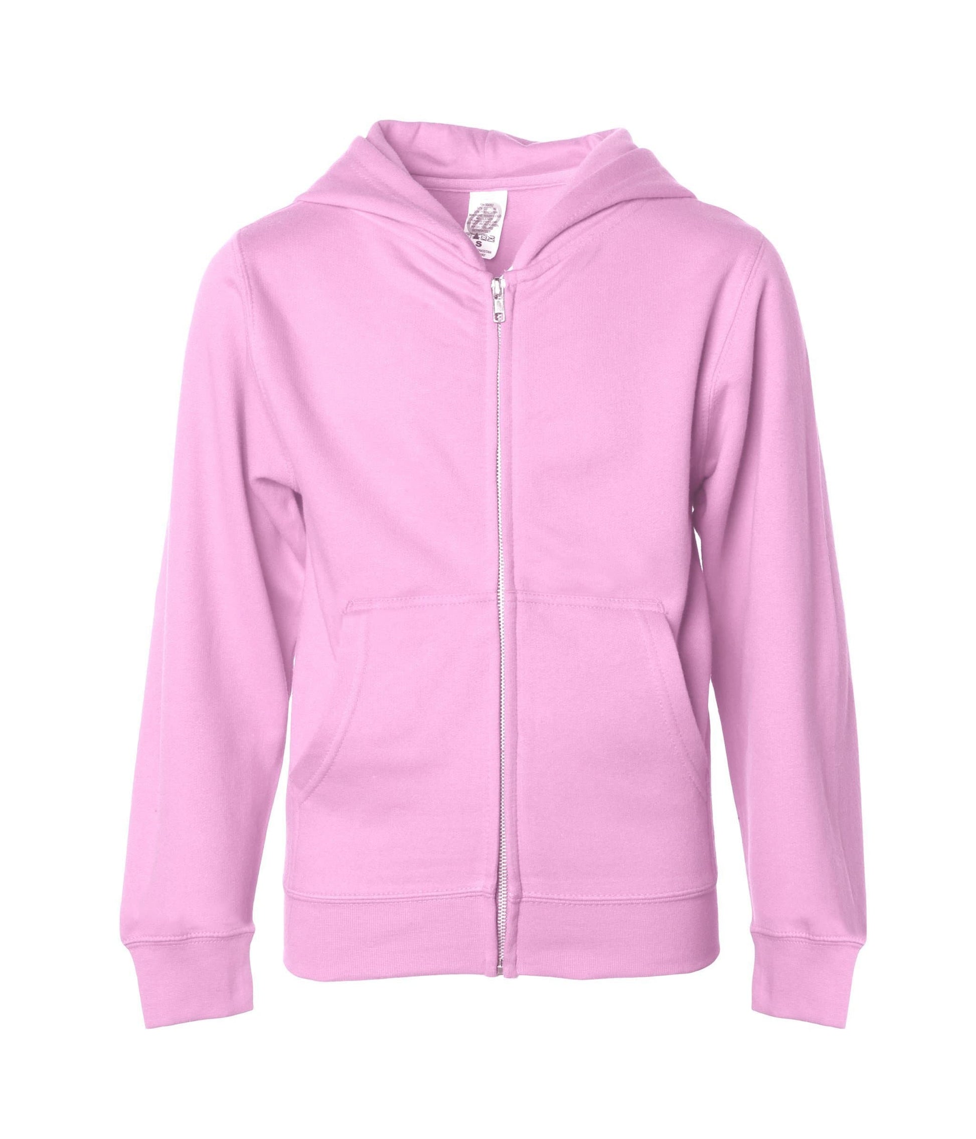 SS4001YZ - Youth Midweight Zip Hooded Sweatshirt - Light Pink / S - ZIPS