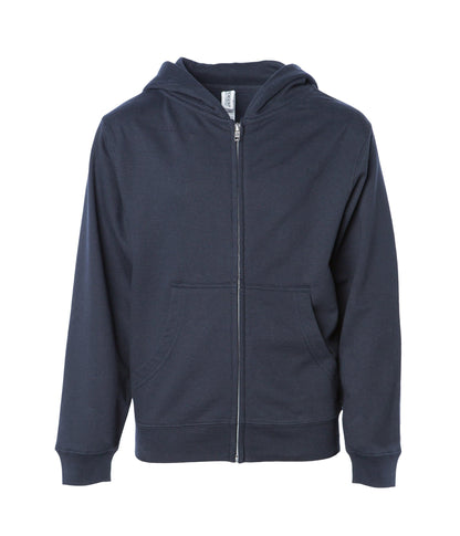 SS4001YZ - Youth Midweight Zip Hooded Sweatshirt - Navy / S - ZIPS