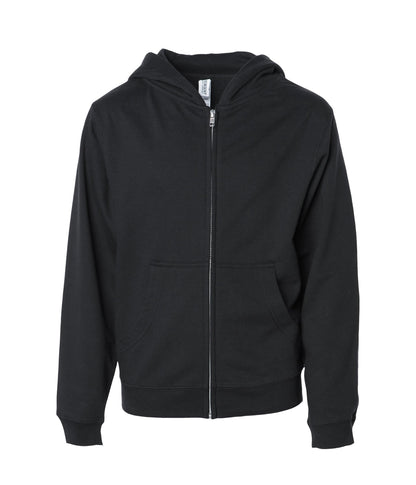 SS4001YZ - Youth Midweight Zip Hooded Sweatshirt - Black / S - ZIPS