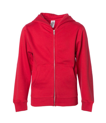 SS4001YZ - Youth Midweight Zip Hooded Sweatshirt - Red / S - ZIPS
