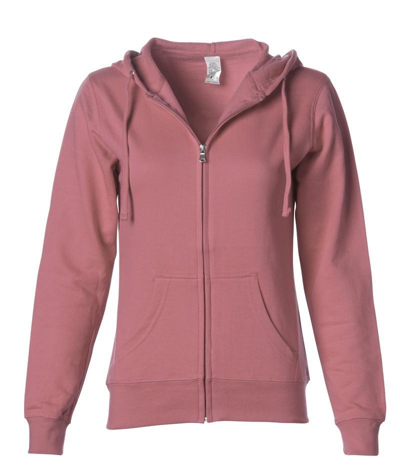 SS650Z - Lightweight Zip Hooded Sweatshirt - Dusty Rose / XS - ZIPS