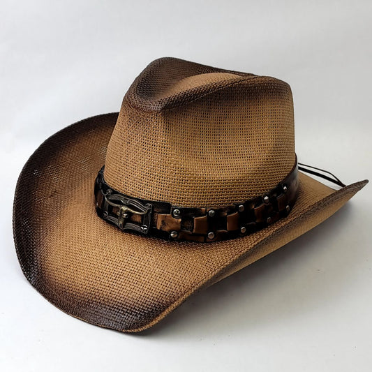 Natural Straw Cowboy Hat - ST108BR Brown - OSFA