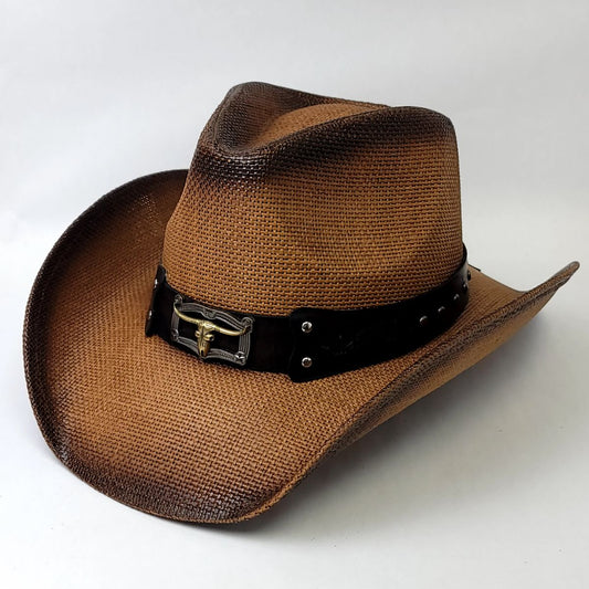 Natural Straw Cowboy Hat - ST143BR Brown - OSFA