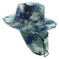 Safari Hat with Neck Cover Solid Various Colours & Sizes - Digital Blue Camo / Small