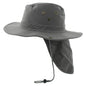 Safari Hat with Neck Cover Solid Various Colours & Sizes - Grey / Small